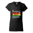 thumbnail image 2 of Wild Bobby Respect Our Queens Black Pride Women’s Standard V-Neck Tee, Black, Small, 2 of 5