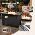 thumbnail image 5 of Vcatnet 6 Pieces Outdoor Patio Furniture with Fire Pit, Wicker Outdoor Conversation Set, Outdoor Sectional with Coffee Table, Navy Blue, 5 of 10