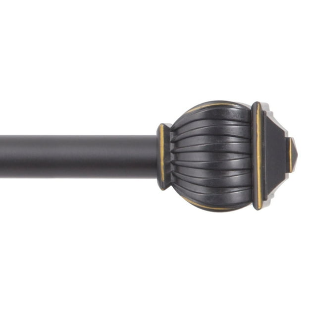 Mainstays Langston Ball 5/8" Standard Decorative Window Curtain Rod, 28-48", Oil Rubbed Bronze
