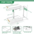 thumbnail image 3 of Under Sink Organizer 2 Packs, Pull Out Kitchen Sink Organizer, 2 Tier Slide Out Kitchen Organizers and Storage Bathroom Under Cabinet Storage Shelf, White, 3 of 14