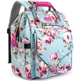 thumbnail image 1 of Mochila para pañales LitBear de gran capacidad, impermeable, rosa, 1 of 7
