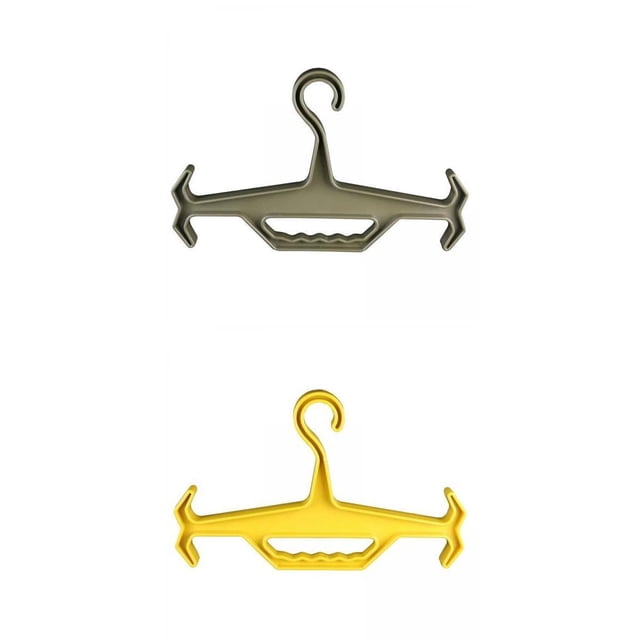 Juego de 2 perchas de alta resistencia, duraderas, antideslizantes, de plástico, para secar ropa Amarillo verde Cola Colgador de esnórquel de buceo