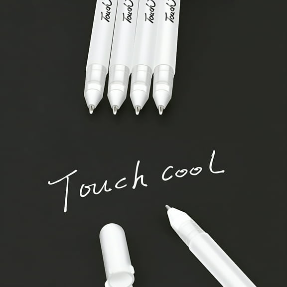 CCOCC White Gel Pens Permanent Marker Almost Anything Never Fade Quick Dry and Permanent,Oil-Based Waterproof Paint Marker Pen for Wood Plastic Leather Glass Metal Canvas,Extra Fine Point Opaque Ink