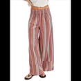 thumbnail image 1 of Pantalones de Rayas para Mujer, Cintura Alta, Pierna , Algodón y , Moda Playera, Cintura Elástica, Pantalones Casuales Sueltos. Rosa S, 1 of 5