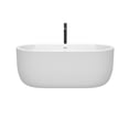 thumbnail image 2 of Juliette 60 Inch Freestanding Bathtub in White with Shiny White Trim and Floor Mounted Faucet in Matte Black, 2 of 5