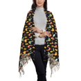 thumbnail image 3 of Cauagu Flowe Rooster Print Women Wrap Shawl tassels Scarves Retro Scarf 77.6"X28.3", 3 of 8