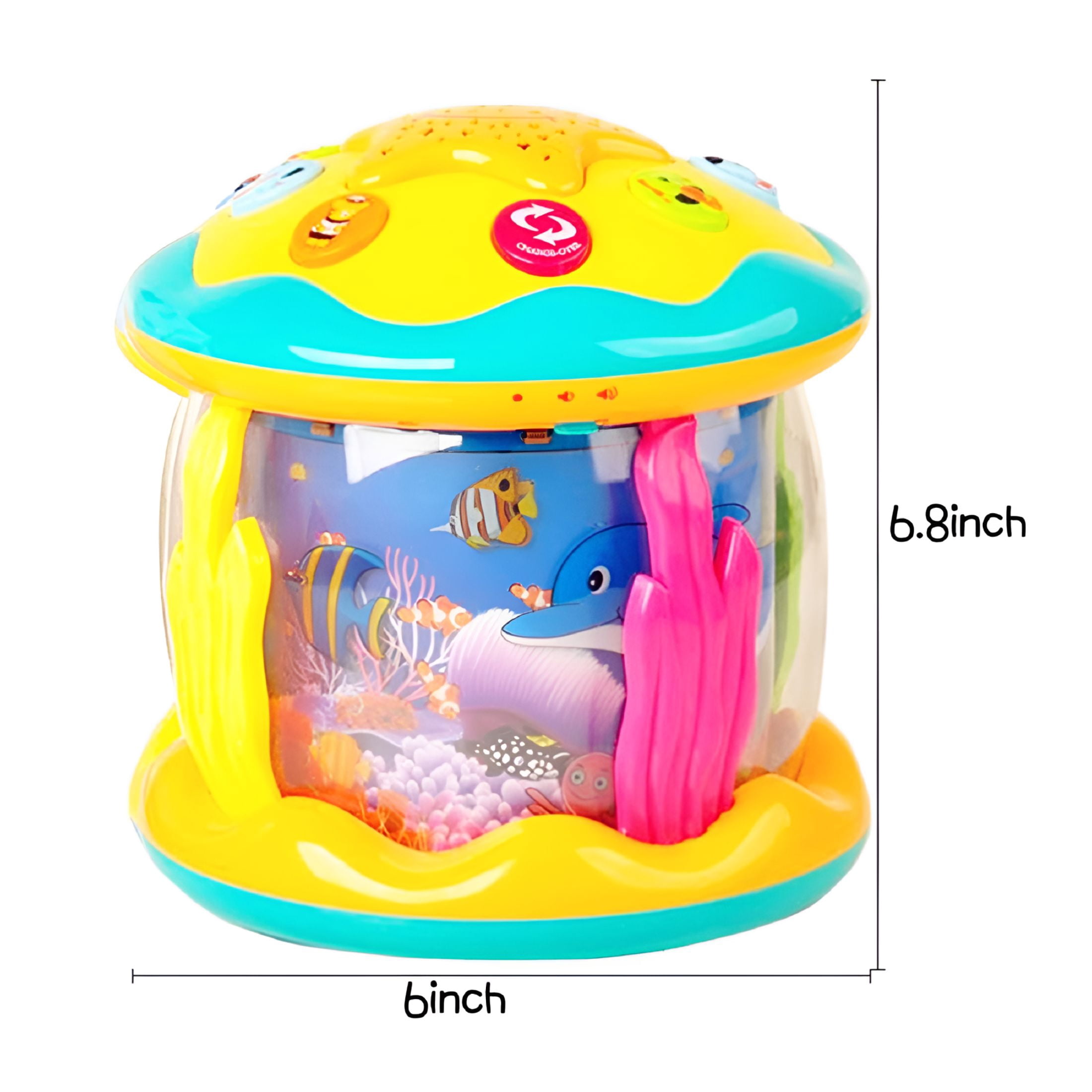 BESTSKY Ocean Rotating Baby Musical Toys 4 in 1,Infant Night Light Up Toys,Tummy Time Crawling Toy,Early Educational Gift for Boy Girl Toddlers,Ideal for Birthday Christmas Baby Christmas Gifts