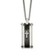 Collier Poli Ip Plaqué Croix en Acier Inoxydable Noir 22 Pouces – image 1 sur 3