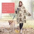 thumbnail image 4 of Beige Highland Cow Fence Pattern Wearable Oversized Blanket,Wearable Blanket Hoodie for Adults,Cozy Hooded Blankets with Super Pockets,Super Warm Fuzzy Pullover for Women & Men, 4 of 6