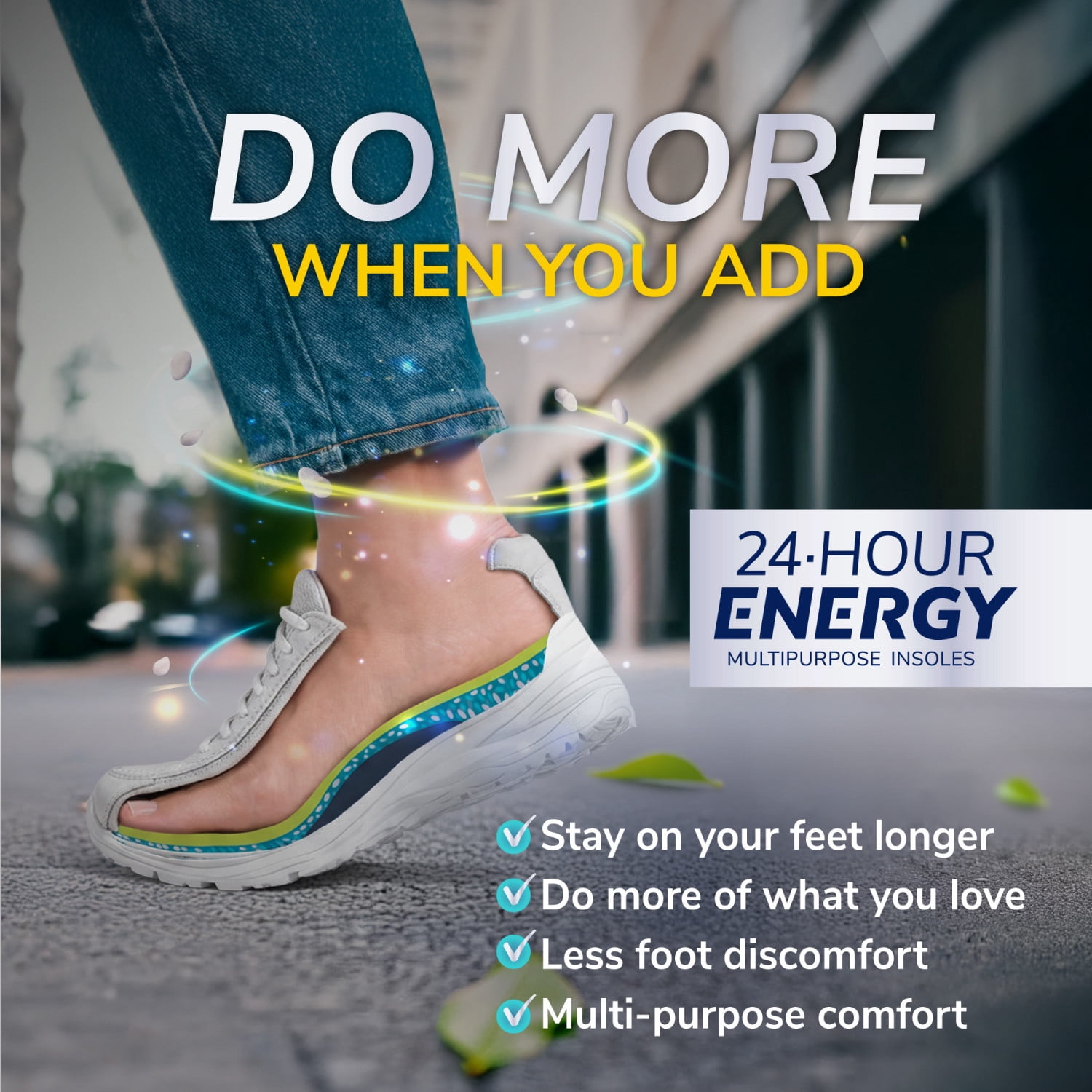 (2 pack) Dr. Scholl's 24-Hour Energy Multipurpose Insoles for Women, Size 6-10