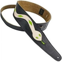 Henry Heller HPCS-01 Leather Black Serpent Cut-out Series Guitar Strap 2" Wide
