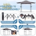 thumbnail image 5 of Zimtown 12.5' x 3.3' Grill Gazebo All-Weather Steel Construction w/ 2 Tiered,Extra Adjustable Shadow for Patio, Backyard, BBQ, 5 of 10