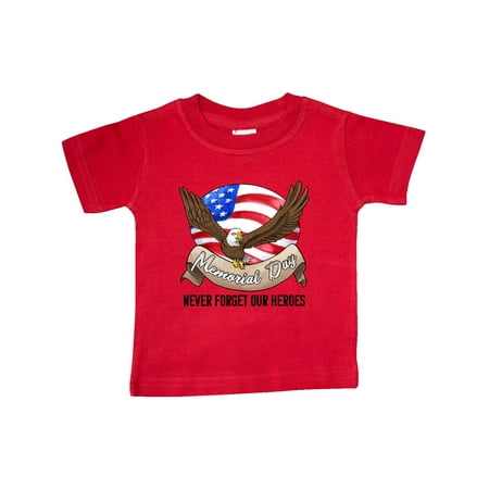 

Inktastic Memorial Day- Never Forget Our Heroes- Bald Eagle Gift Baby Boy or Baby Girl T-Shirt