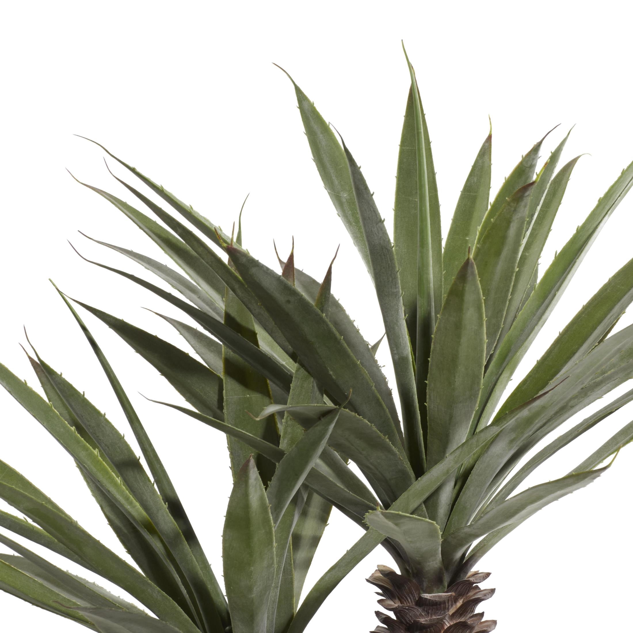 DecMode 37" Artificial Dracaena Plant in Realistic Leaves and Black Fiberglass Pot