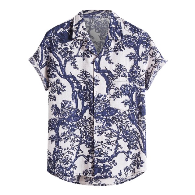 Camiseta de manga corta cómoda de lino y algodón informal a la moda para hombre Pompotops oipoqjl43762