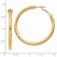 thumbnail image 4 of 14k Yellow Gold 3x35mm Round Omega Back Hoop Earrings, 4 of 8