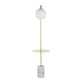 thumbnail image 6 of Symbol Contemporary, Glam Floor Lamp with Gold Metal Side Table and White Marble Base by LumiSource, 6 of 7