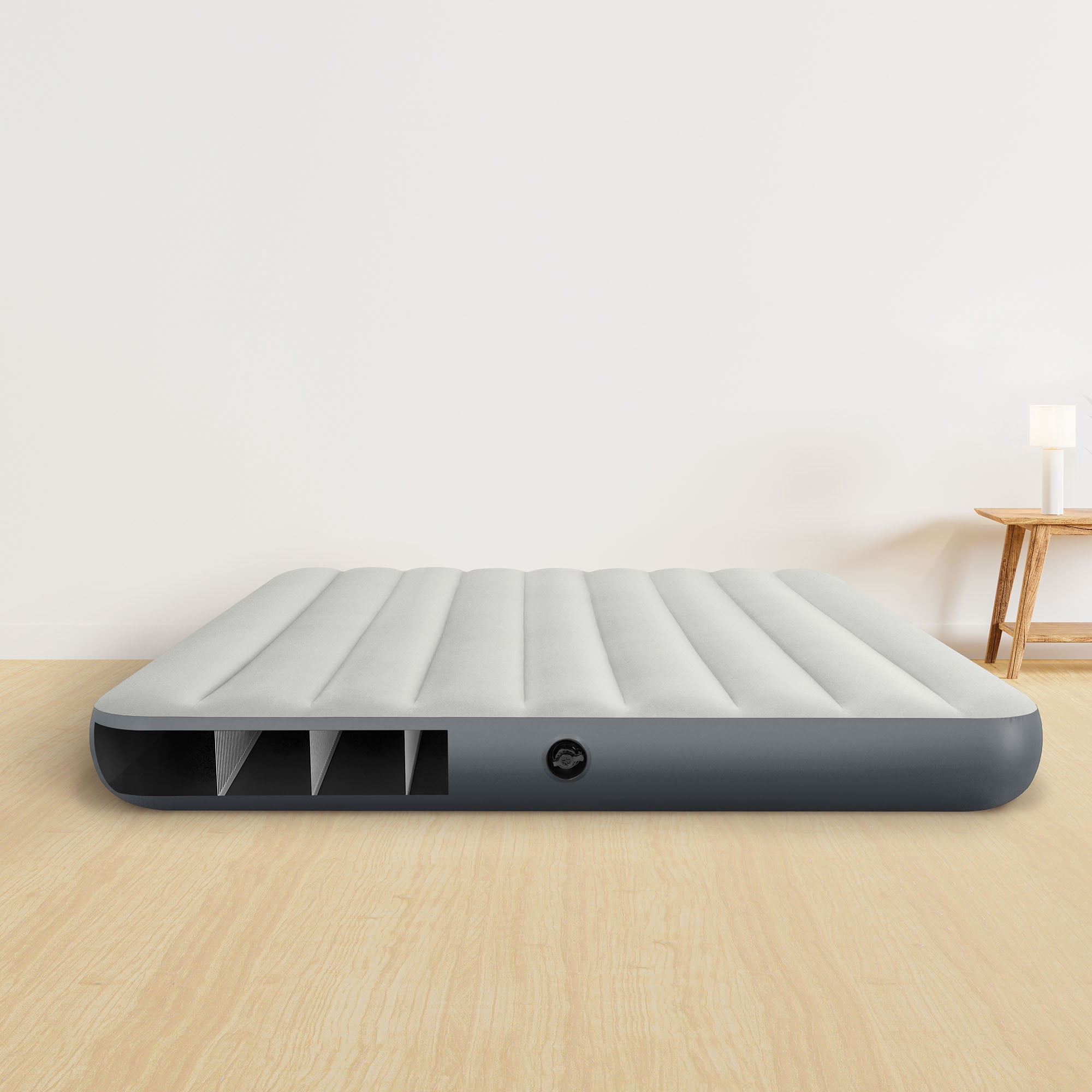 Intex: Dura-Beam Airbed - Queen, Grey - 10" Single-High Inflatable Mattress, Fiber-Tech Construction, Velvety Sleep Surface, 80x60", 2 Person, 64103FL