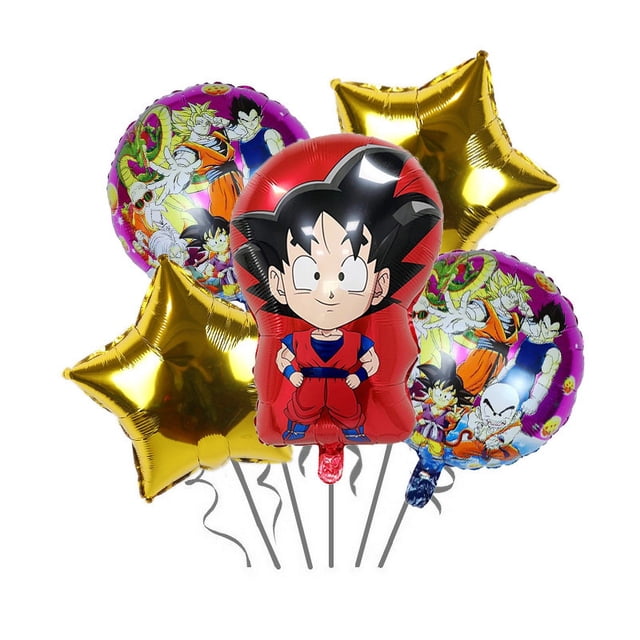 Vajilla desechable para fiesta de cumpleaños con dibujos animados de Dragon Ball, pancarta colgante para tarta, globos de dragón, decoración de cumpleaños
