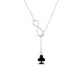 thumbnail image 2 of Delight Jewelry Silvertone Card Suit - Black Club Silver tone Elegant Infinity Lariat Necklace, 2 of 4