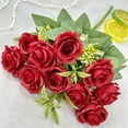 thumbnail image 7 of Artificial Silk Rose with Vase Flowers Bouquet for Wedding Home Centerpiece Table Decor, 7 of 7