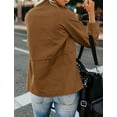 thumbnail image 4 of chouyatou Women's Fall Stand Collar Zip Up Military Cotton Utility Safari Jacket, 4 of 5