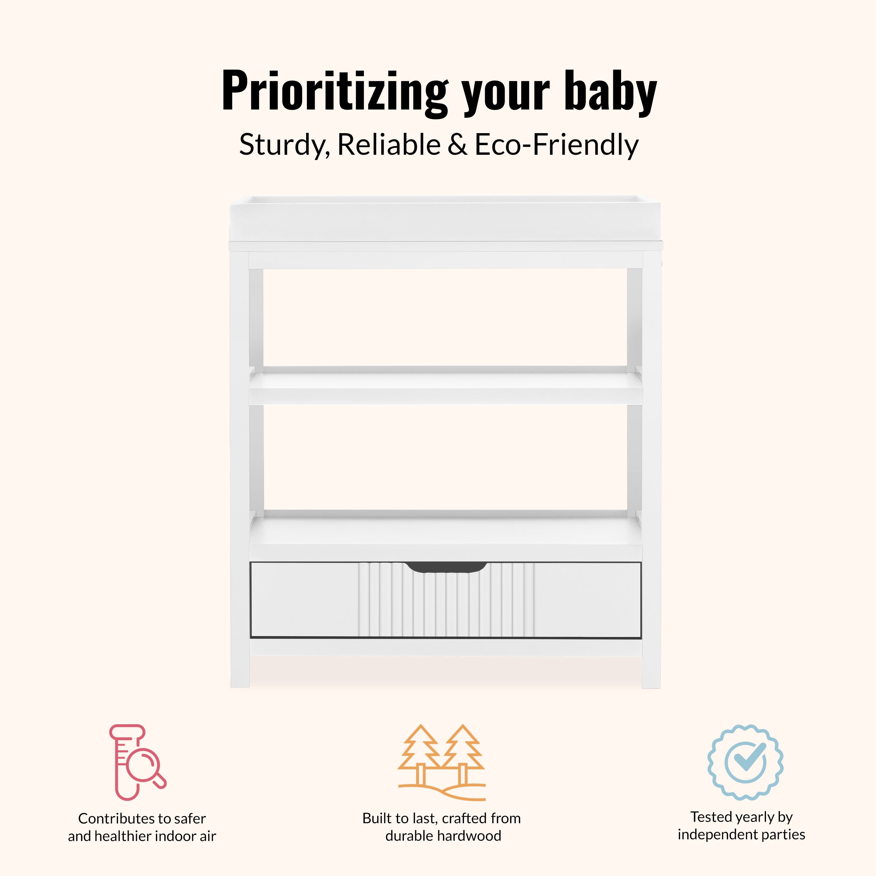 Dream On Me Ivy Changing Table, White