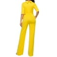 thumbnail image 5 of pstuiky Women's Jumpsuits, Solid Color Casual Long Palazzo Pants Trousers Modern Fit Womens Romper Yellow XL, 5 of 6