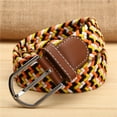 thumbnail image 2 of CBGELRT Mens Belts Casual Knitted Woven Strap Waistband Stretch Canvas Leather Belts For Men Female Elastic Belt For Pants Jeans B, 2 of 2