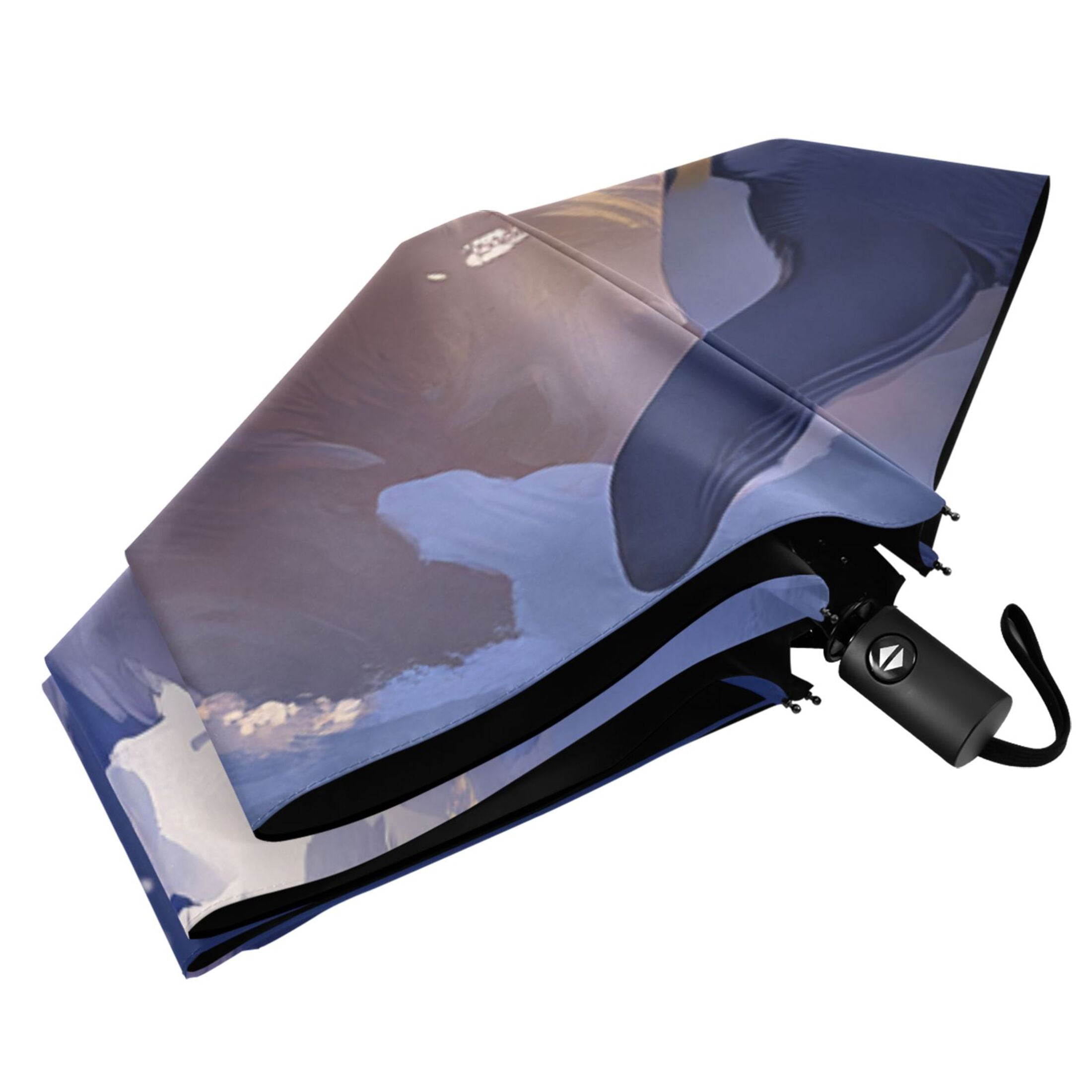 Penguin and Polar Bear Folding Umbrella UV50+ Waterproof Sun Protection Auto Open Close Compact Fiberglass Frame