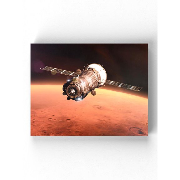 Spacecraft Orbiting Mars Wrapped Canvas -Image by Shutterstock,