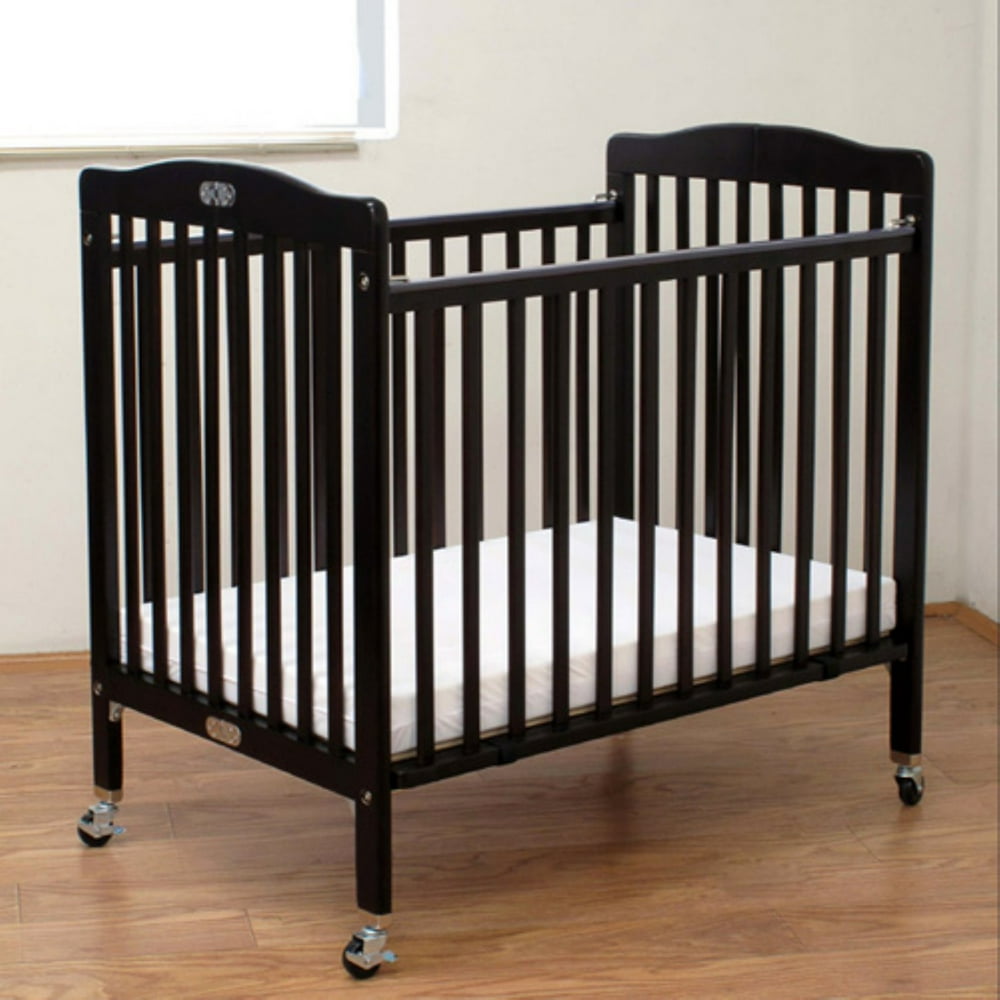 LA Baby Compact Wood Folding Crib with 3 in. Mattress - Walmart.com