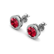 Cate & Chloe Royal January Birthstone 18k White Gold Plated Women Earrings with Swarovski Crystals