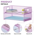 thumbnail image 2 of Organizador de papel de malla de 2 niveles de Tray Marbrasse con asa, color morado, 2 of 6