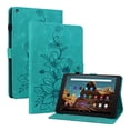 thumbnail image 2 of FJLBDE Case for Amazon Fire HD 10 7th/9th Gen, 2017/2019, Embossed Flower PU Leather Flip Wallet Folio Stand Cover, Green, 2 of 7