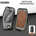 thumbnail image 5 of Zinc alloy+leather Car Flip Folding Key Case Cover For Ford H 3 Buttons Focus 2 3 Ecosport C-Max S-Max Ka Mondeo Kuga Galaxy, 5 of 29