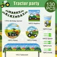 thumbnail image 3 of Tractor Birthday Party Supplies, 130pcs Tractor Birthday Decorations Tableware Pack - Tractor Plates and Napkins Cups Tablecloth Banner etc, 3 of 8