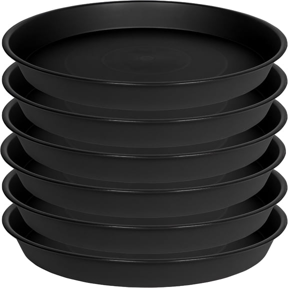 XIBUFE 6 Pack 6 Inch Plant Saucer Tray,4 6 8 10 12 15 17 19 Inch Plant Saucers,Heavy Duty Plastic Plant Saucers for Indoors,Bird Bath Bowls,Flower Plant Water Trays for Pots Planter