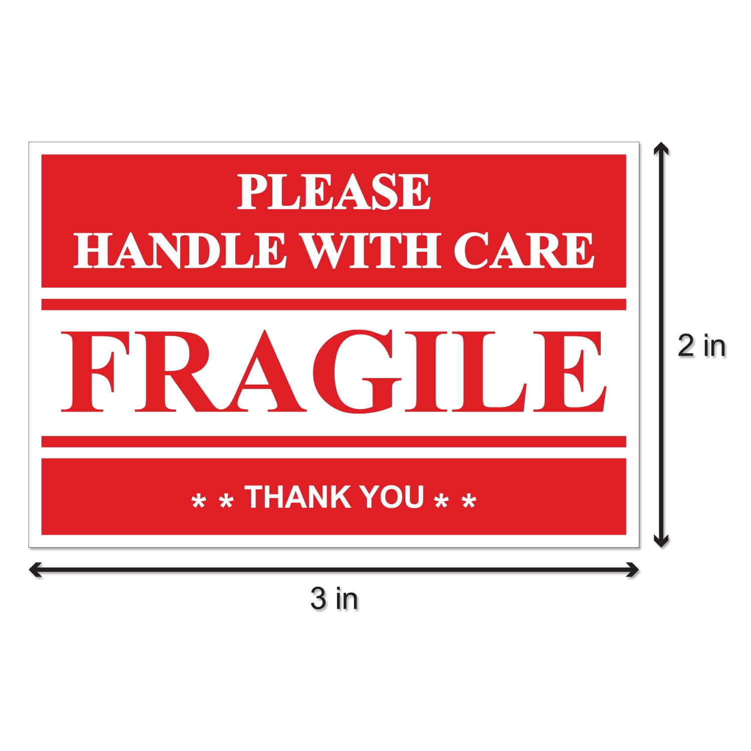 Fragile Please Handle With Care Do Not Drop Label Stickers 2" X 3" 1000 Labels 