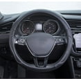 thumbnail image 2 of Auto Drive 1Piece Car Steering Wheel Cover Country Leather Black/White - Universal Fit, AD061711B, 2 of 9