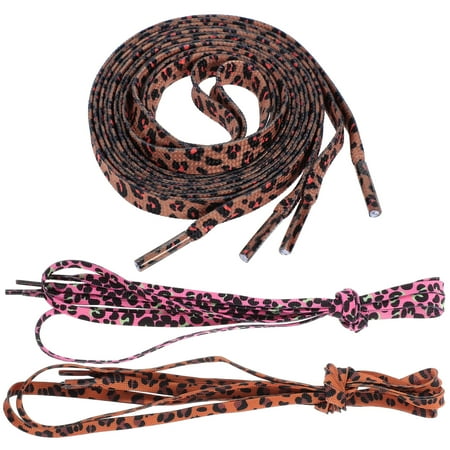 

3 Pairs Leopard Shoe Laces Flat Shoelaces Shoe Strings Sneakers Shoe Laces