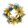 thumbnail image 3 of HOMYL Christmas Candle Rings 8" Faux Flower Candle Rings for Fireplace Dining Room Gold, 3 of 8