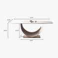thumbnail image 3 of POVISON 71"Modern Luxe White Dining Table for 6 with Sintered Stone Tabletop, Crescent Moon Shape, Carbon Steel Legs, 3 of 10