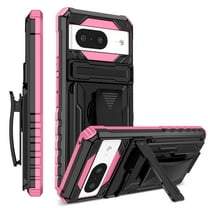 for Google Pixel 6 Case - Heavy Duty Phone Holster with Belt Clip | with Kickstand | Shockproof, Dual Layer Protective | Drop Protection Hybrid Case for Google Pixel 6 | Pink