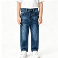 thumbnail image 4 of Frnrwgo Boy's Denim Jeans 2-10 Years Slight Stretch Elastic Waist Breathable Lightweight Casual Outdoor Pants, 4 of 5