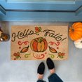 thumbnail image 3 of LNGOOR Happy Fall Door  Fall Leaves Pumpkin Theme Welcome Doormat for Front Door Indoor Outdoor Rug for Home Kitchen Floor Thanksgiving Decor 16 X 24 Inch, 3 of 5