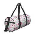 thumbnail image 3 of Xecao Lilies Flowers print Round Travel Duffel Bag is a foldable gym bag with an inner pocket, perfect for travel sports, 3 of 8