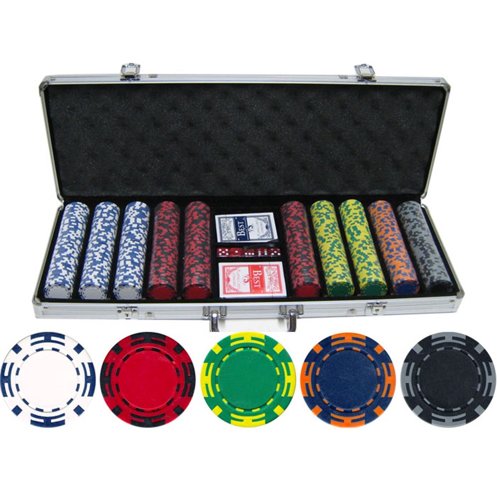 14 gram 500 piece Z Striped Clay Poker Chips