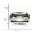 thumbnail image 6 of Stainless Steel with Sawtooth Accent  Black Ceramic Center Band, 6 of 6