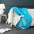 thumbnail image 3 of FFIY Couverture en Sherpa Polaire Taille Simple Super Douce Pelucheuse Chaude Confortable Moelleuse en Microfibre pour Canapé Jeté Velours Double Réversible Luxueux, Turquoise, 3 of 7
